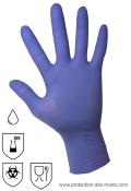 Gants nitrile jetables bleus non poudrés (boite de 100 gants)